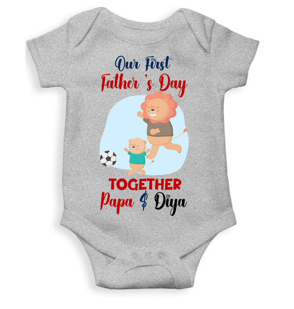 Custom Name Our First Father Day Rompers for Baby Girl- FunkyTeesClub