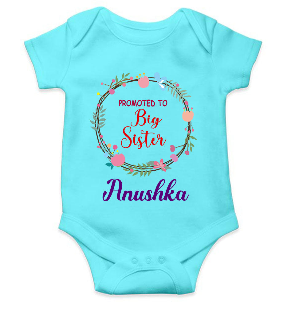 Custom Name Promoted To Big Sister Rakhi Rompers for Baby Girl- FunkyTeesClub