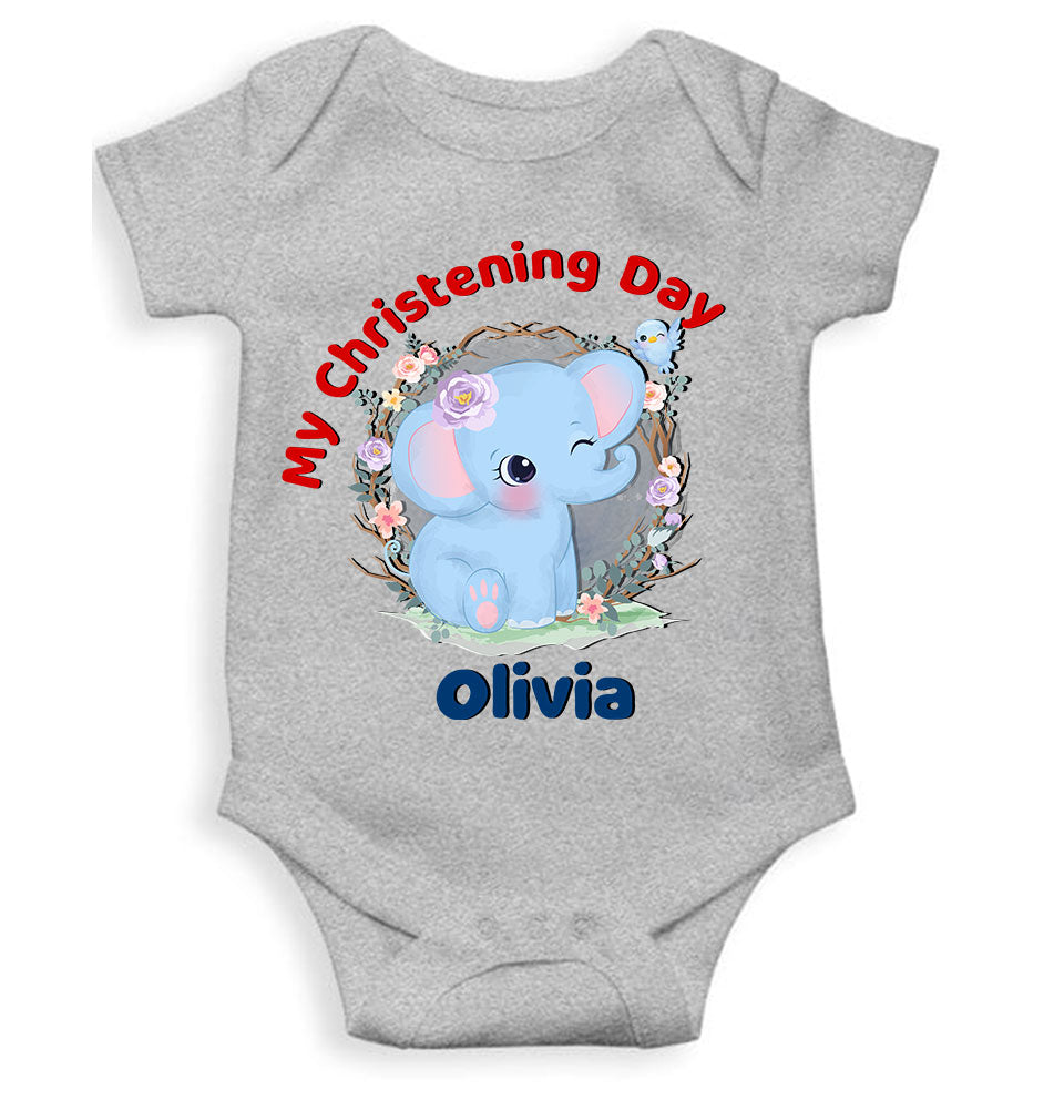 Custom Name Christening Day Baptism Rompers for Baby Girl- FunkyTeesClub