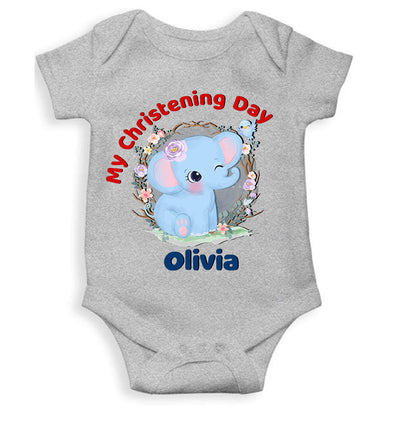 Custom Name Christening Day Baptism Rompers for Baby Girl- FunkyTeesClub