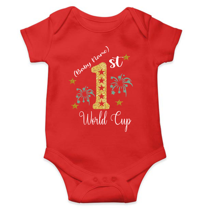 1st World Cup Custom Name Rompers for Baby Boy- FunkyTeesClub