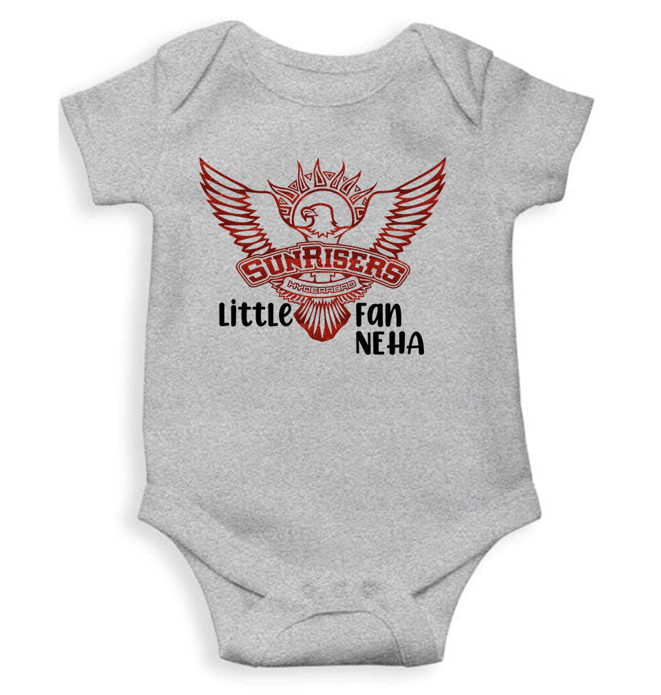 Custom Name IPL SRH Sunrisers Little Fan Rompers for Baby Girl- FunkyTeesClub