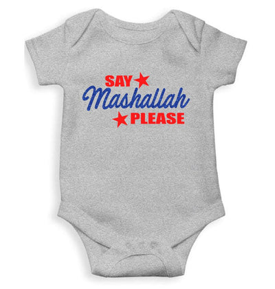 Say Mashallah Please Eid Rompers for Baby Boy- FunkyTeesClub