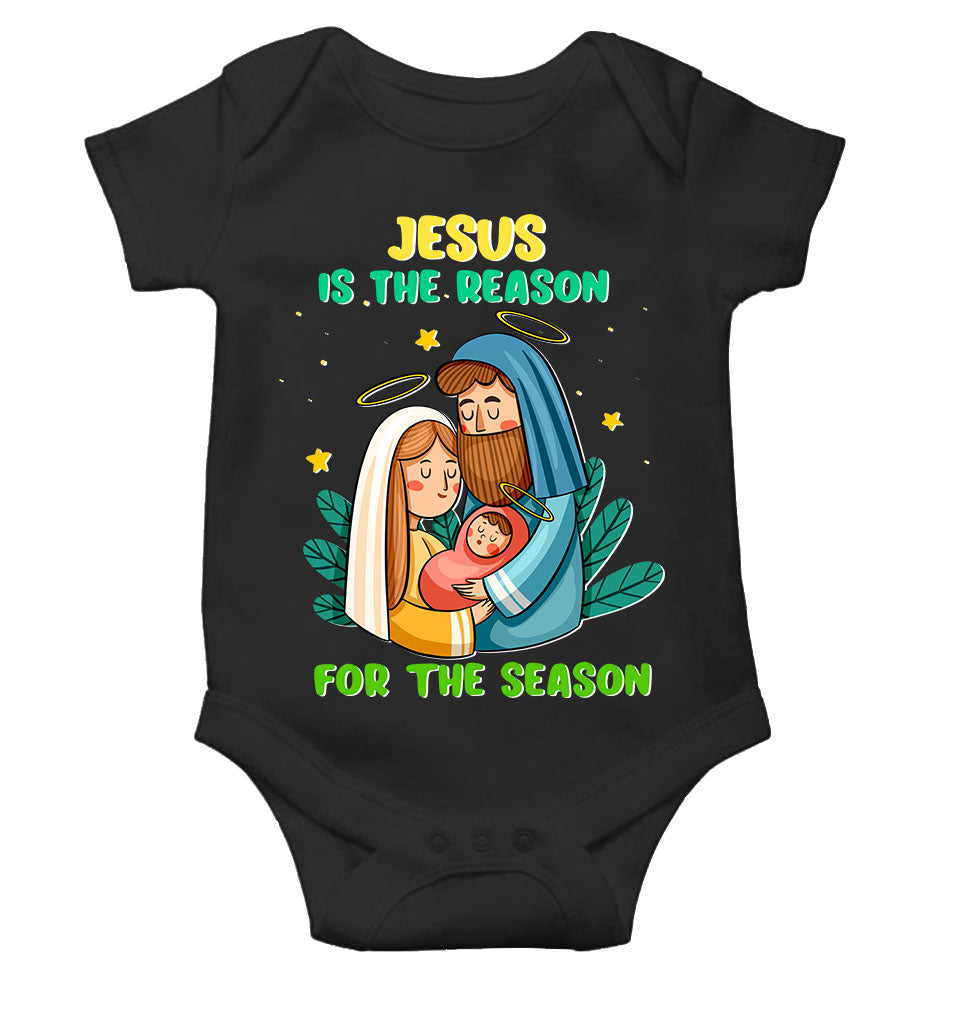 Jesus Is The Reason For The Season Christmas Rompers for Baby Boy- FunkyTeesClub