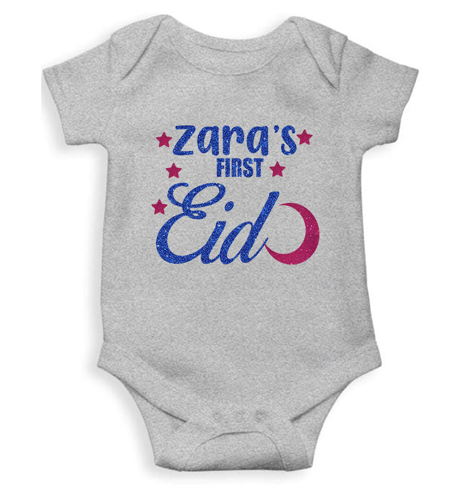 1st Eid Custom Name Rompers for Baby Girl- FunkyTeesClub