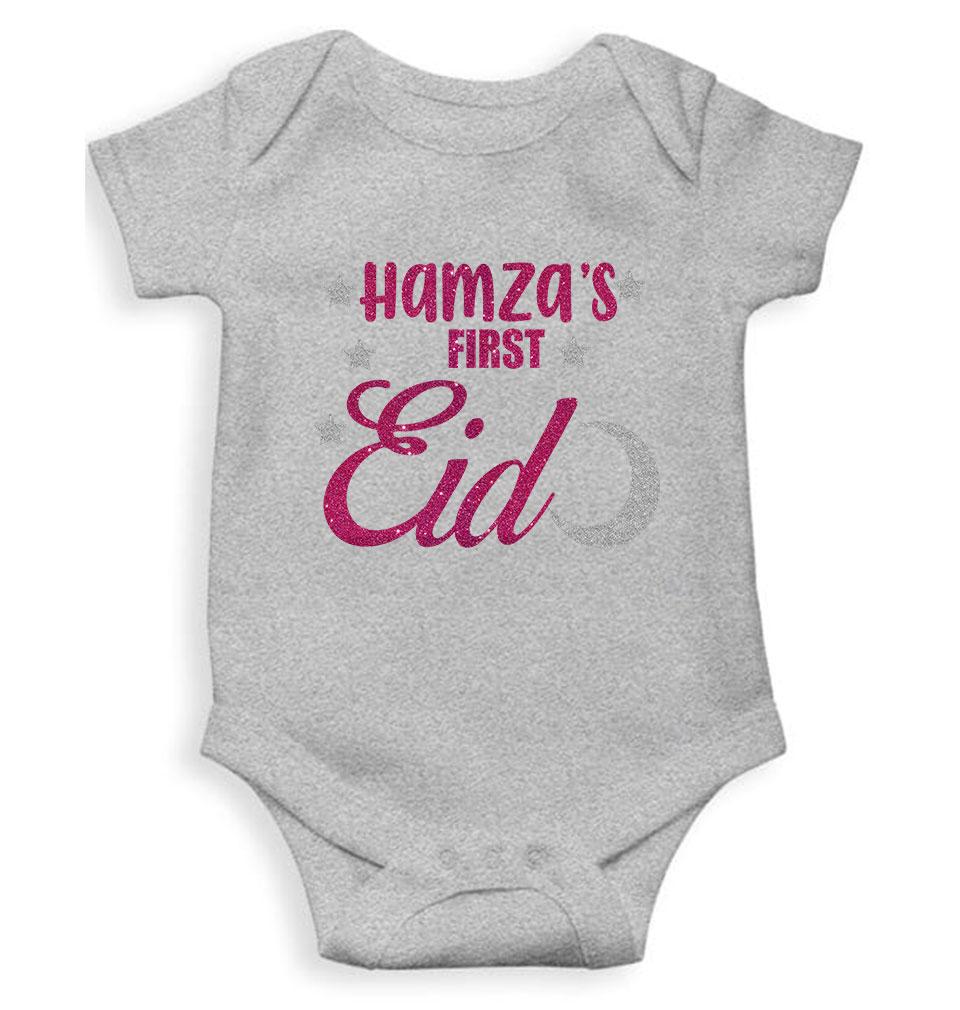 1st Eid Custom Name Rompers for Baby Boy- FunkyTeesClub