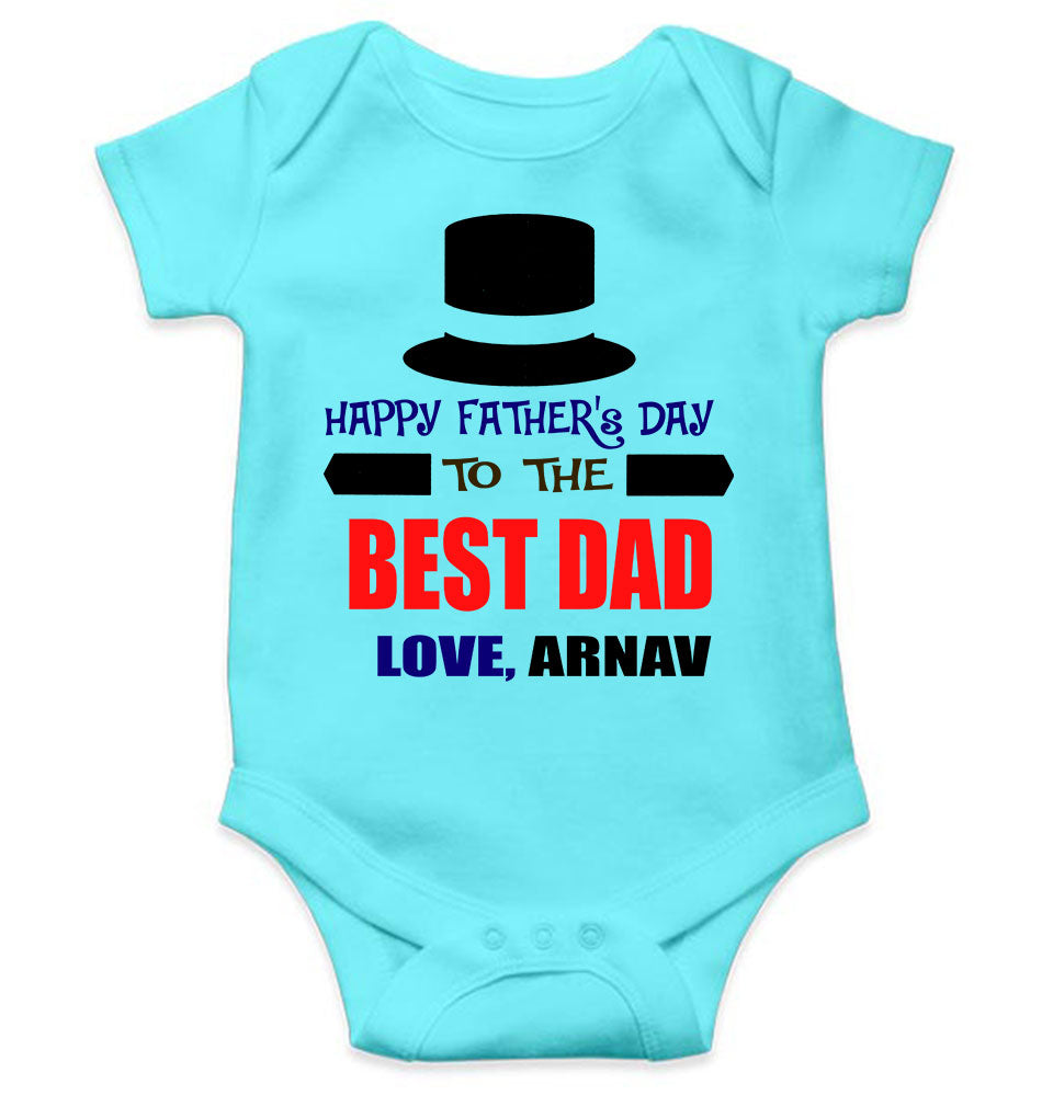 Custom Name Happy Fathers Day To The Best Dad Rompers for Baby Boy- FunkyTeesClub