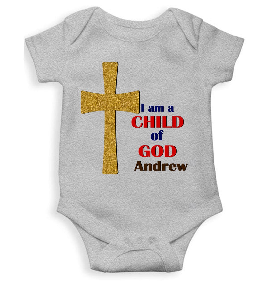 Custom Name Child Of God Baptism Christening Day Rompers for Baby Boy- FunkyTeesClub