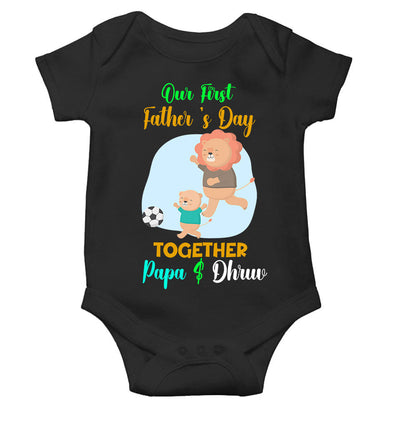 Custom Name Our First Father Day Rompers for Baby Boy- FunkyTeesClub