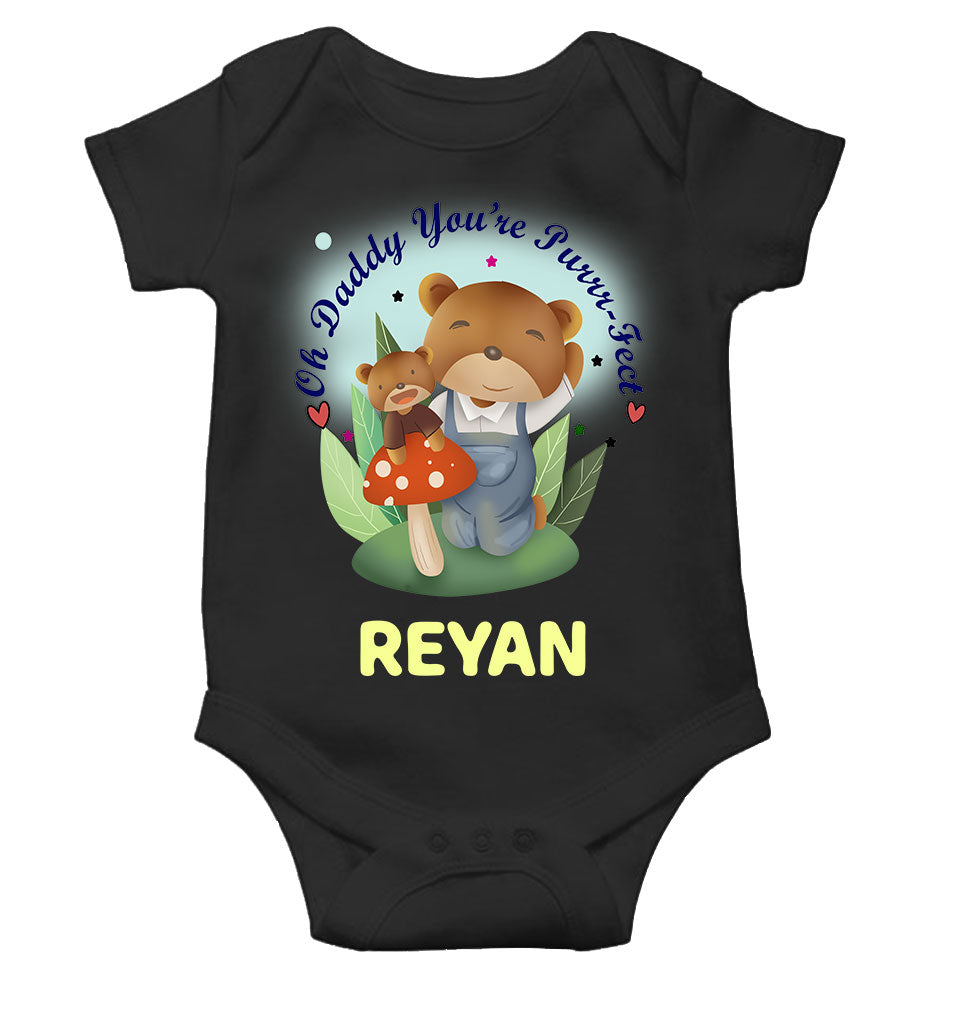Custom Name Ohh Daddy You Are Purr Fect Fathers Day Rompers for Baby Boy- FunkyTeesClub