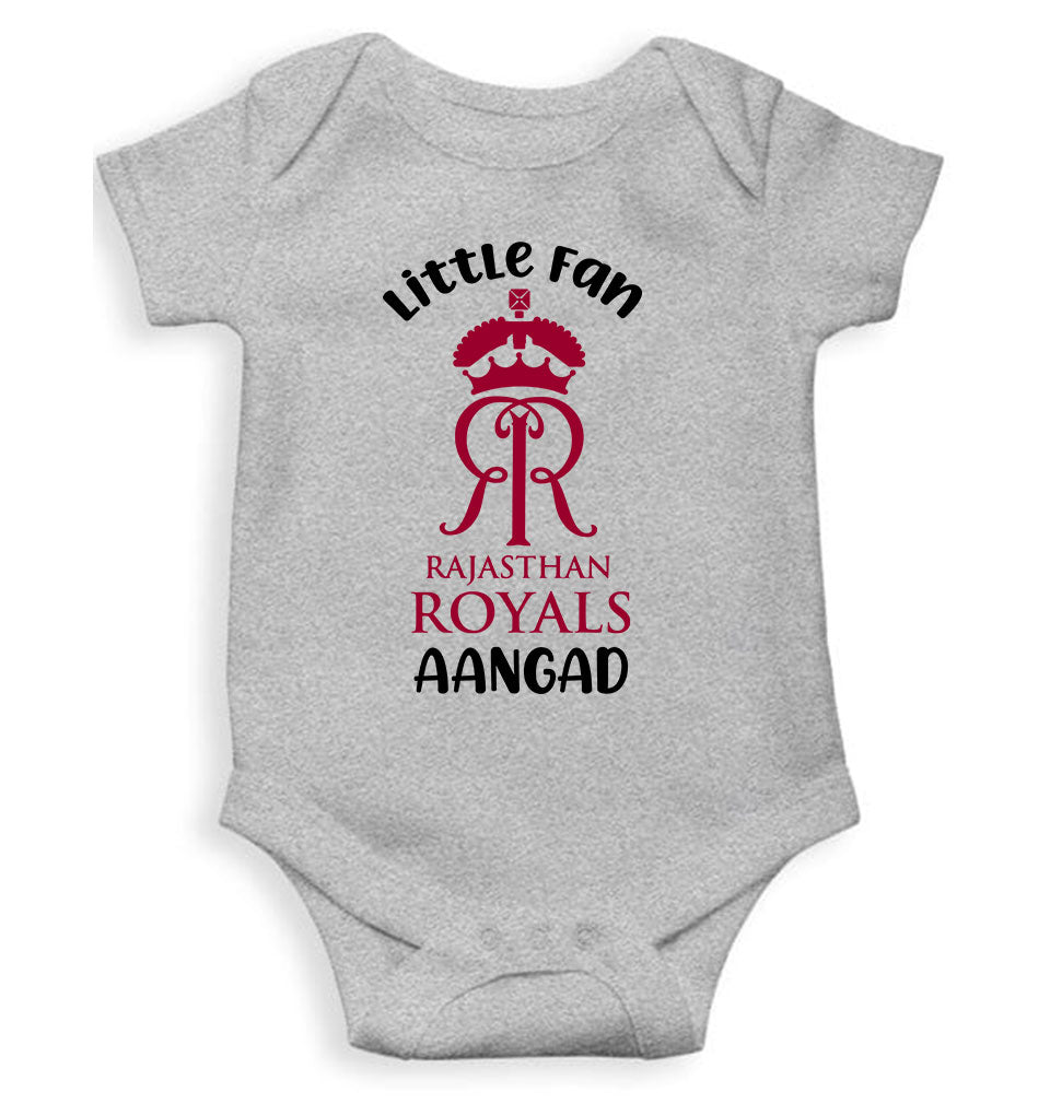 Custom Name IPL RR Rajasthan Royals Little Fan Rompers for Baby Boy- FunkyTeesClub