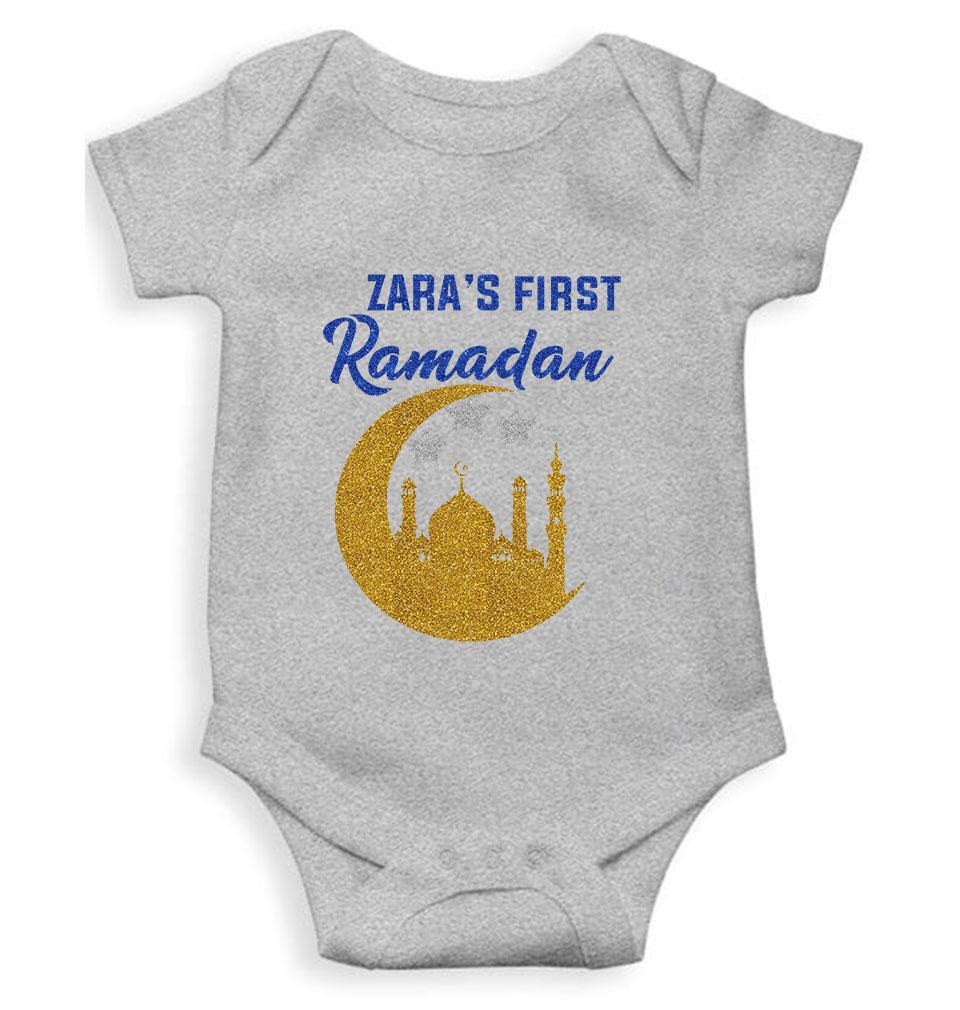 First Ramadan Custom Name Eid Rompers for Baby Girl- FunkyTeesClub