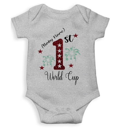 1st World Cup Custom Name Rompers for Baby Girl- FunkyTeesClub