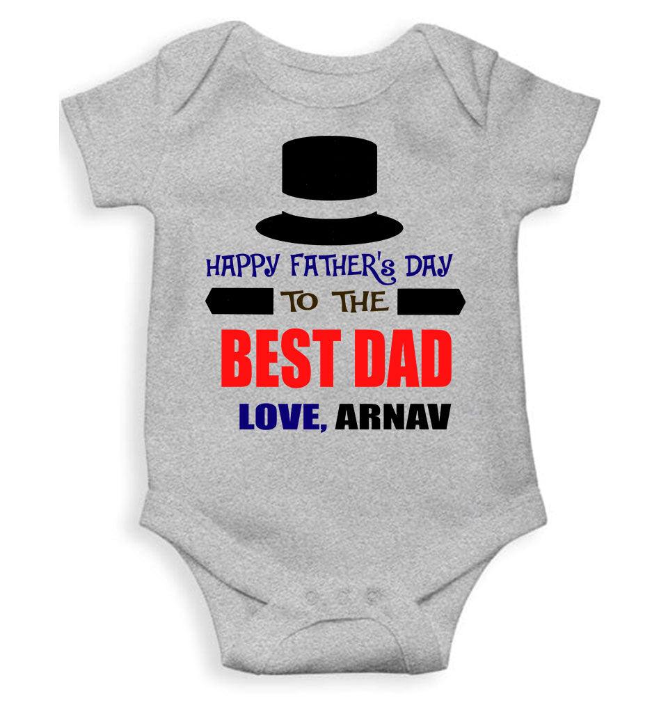 Custom Name Happy Fathers Day To The Best Dad Rompers for Baby Boy- FunkyTeesClub