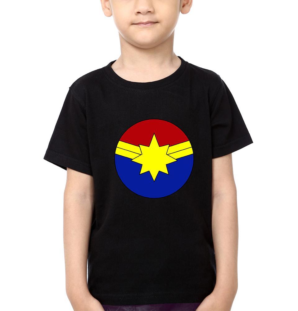Captain Marvel Logo Half Sleeves T-Shirt for Boy-FunkyTeesClub