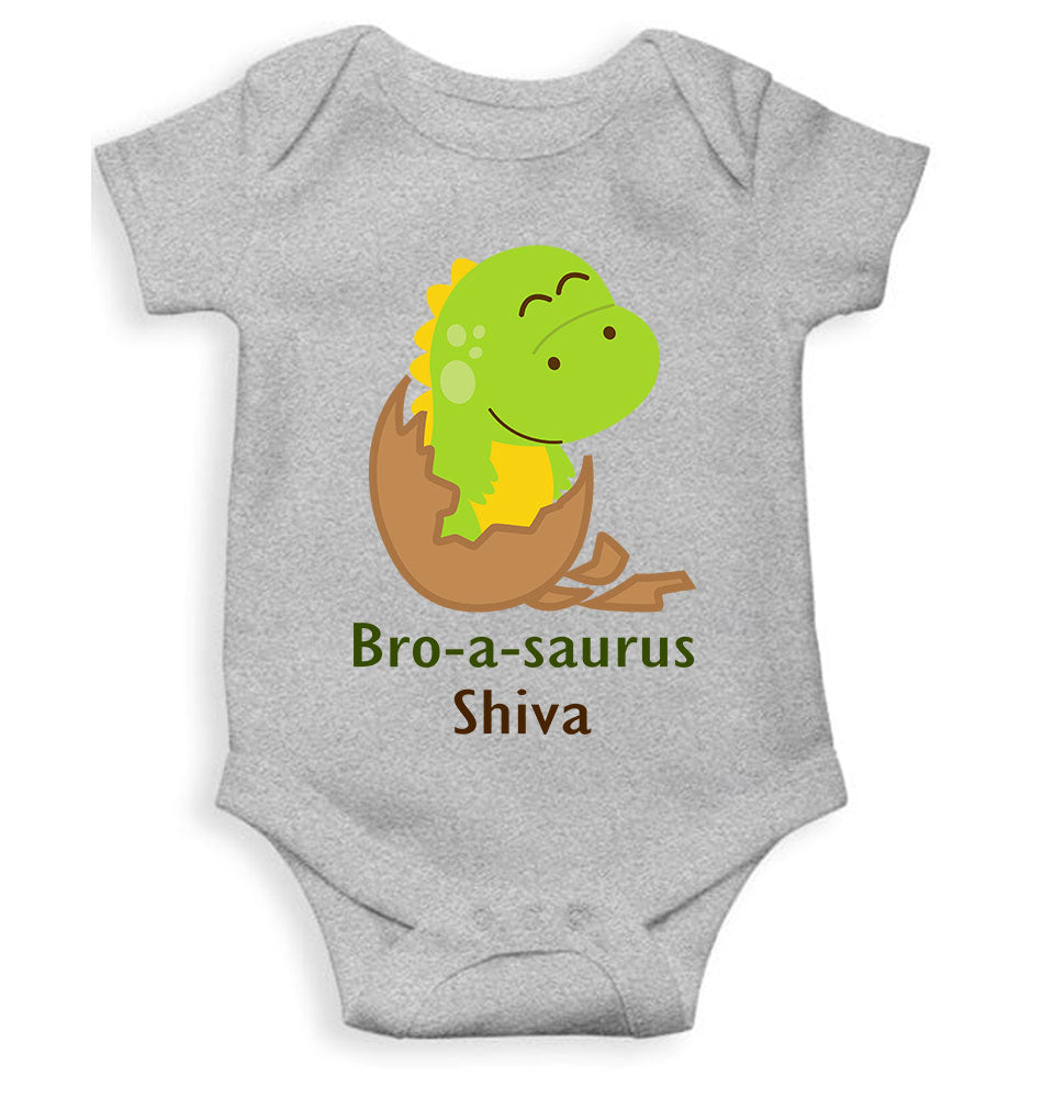 Custom Name Bro A Sauras Raksha Bandhan Rompers for Baby Boy- FunkyTeesClub