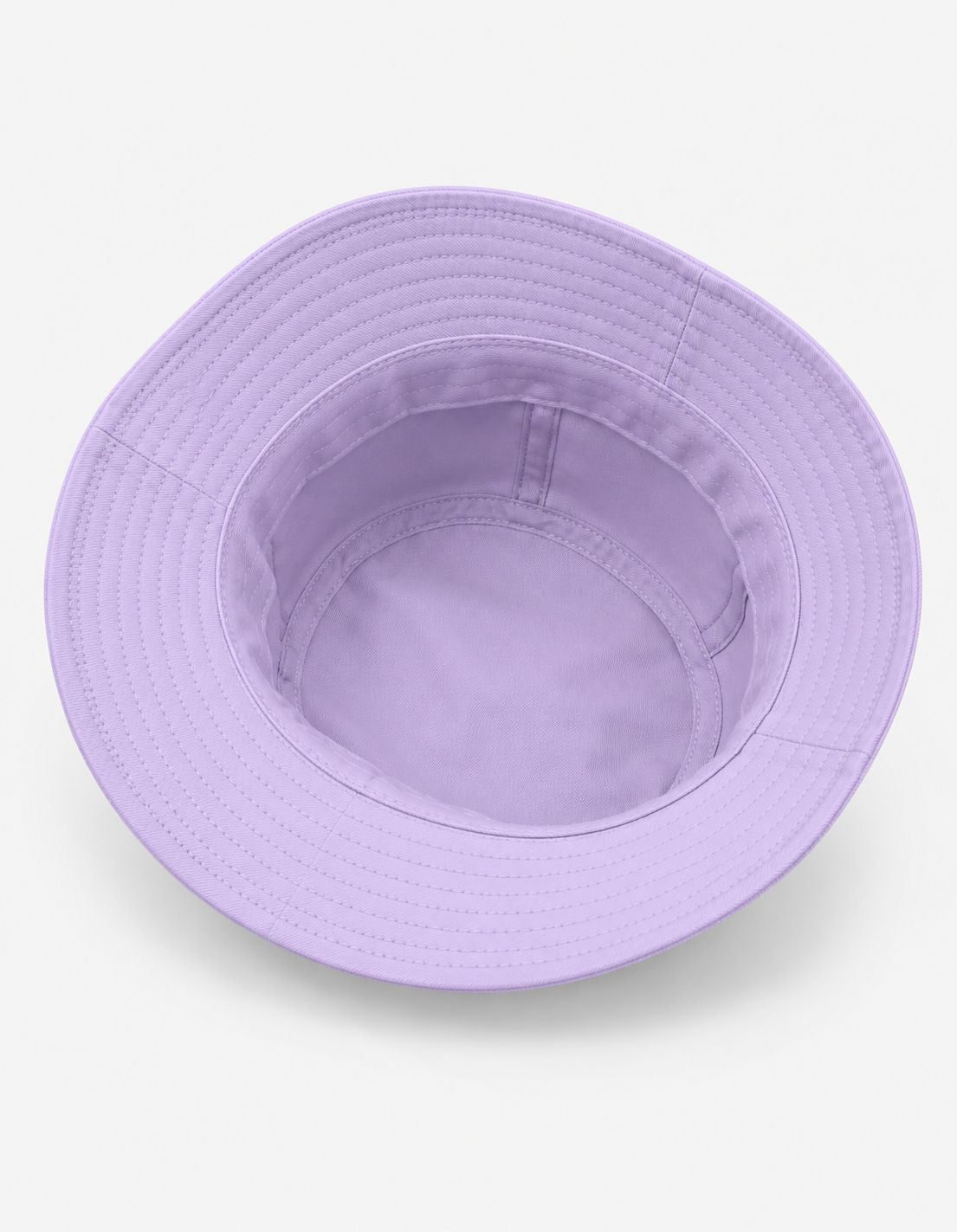 A light purple bucket hat shown from a top-down view on a clean white background.