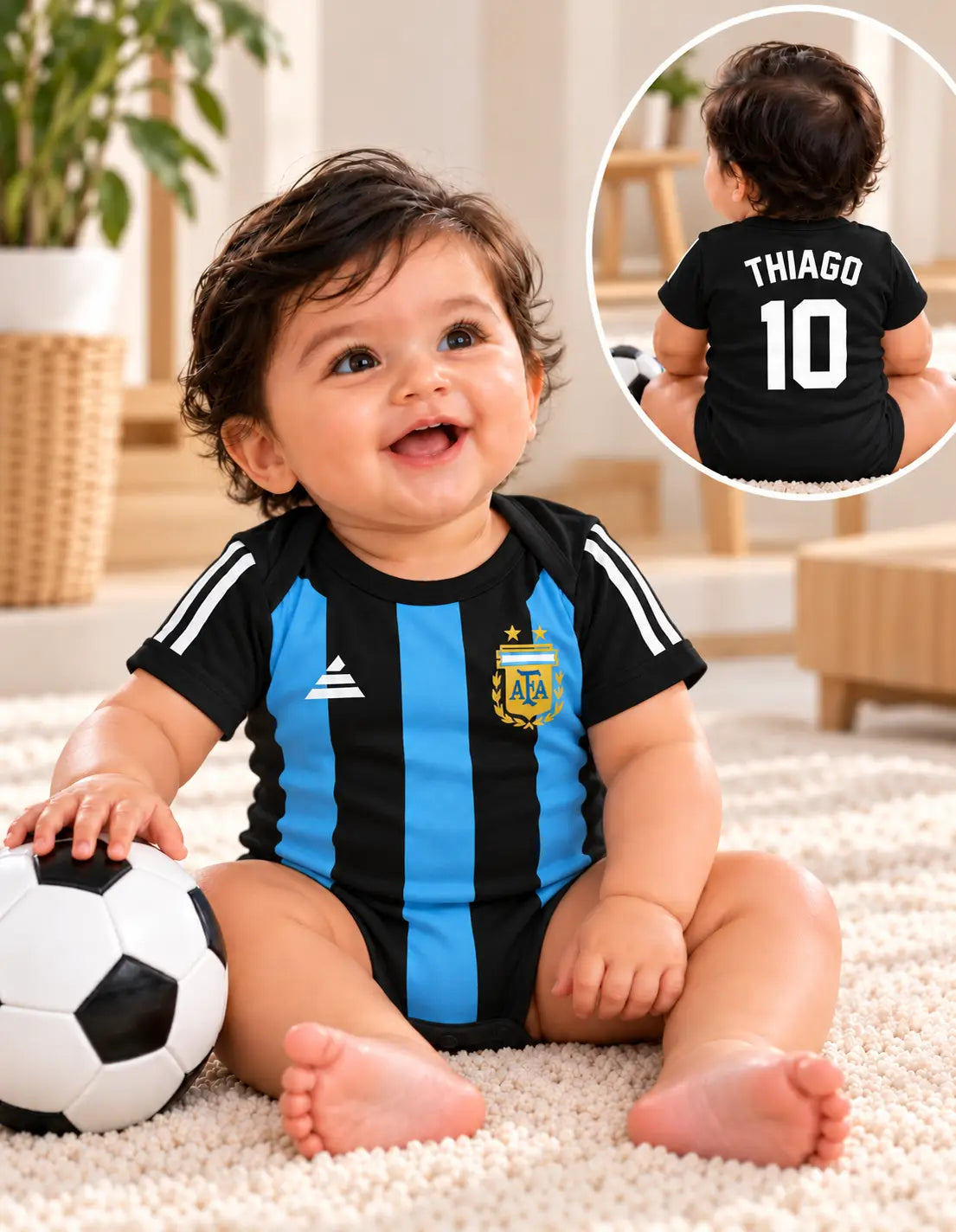 Argentina football black romper