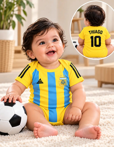 Argentina football yellow romper