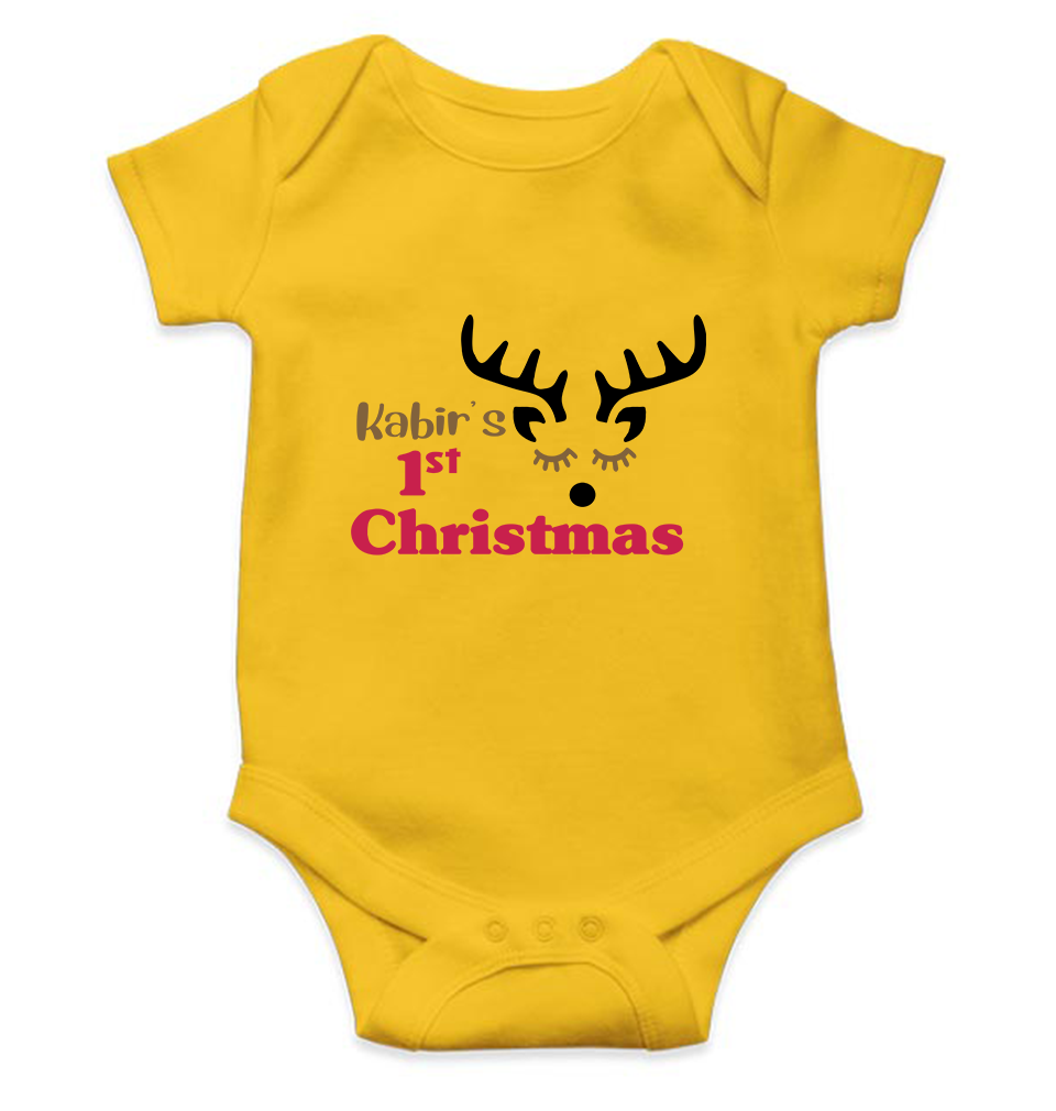 Customized Name First Christmas Rompers for Baby Boy- FunkyTeesClub