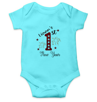 Custom Name First New Year Rompers for Baby Boy- FunkyTeesClub