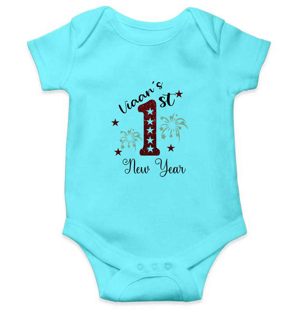 Custom Name First New Year Rompers for Baby Boy- FunkyTeesClub