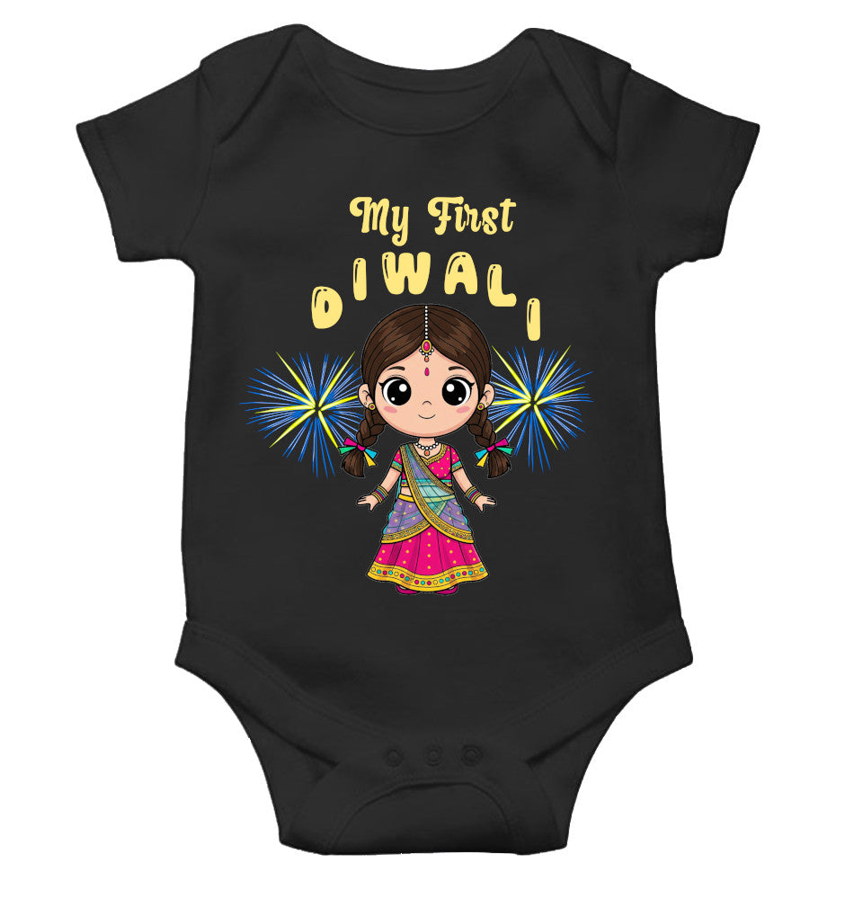 My First Diwali Cute Rompers for Baby Girl- FunkyTeesClub