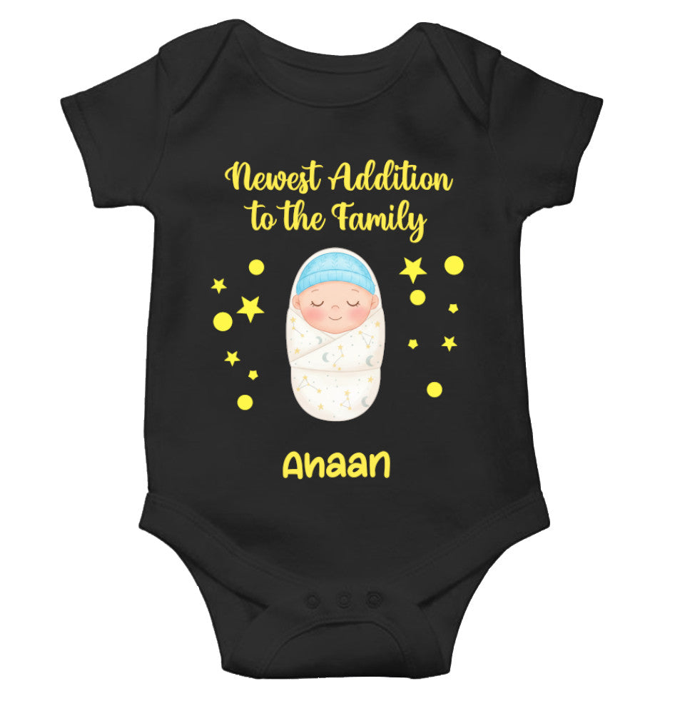 Custom Name Newest Addition New Born Rompers for Baby Boy- FunkyTeesClub