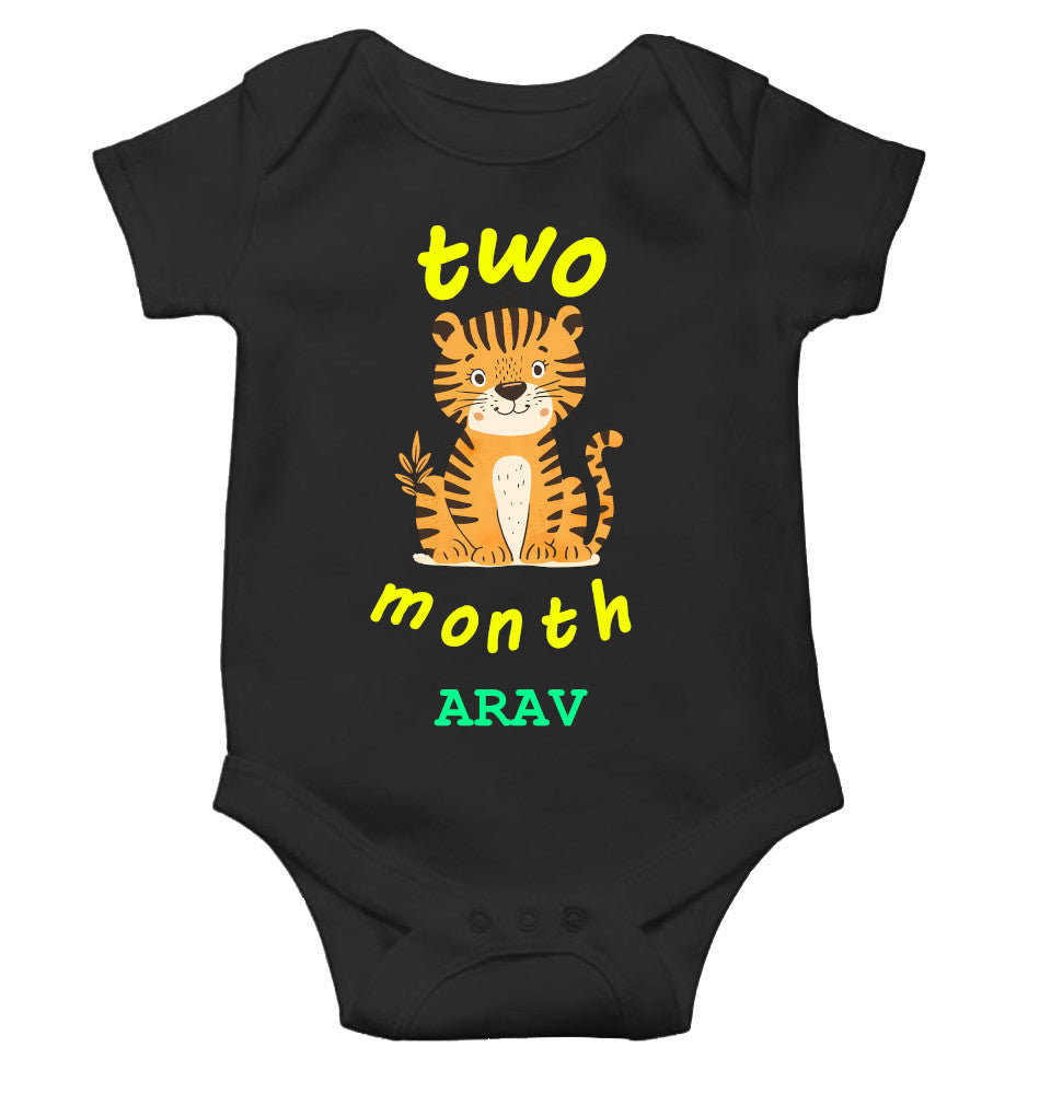 Custom Name Two Month Rompers for Baby Boy- FunkyTeesClub