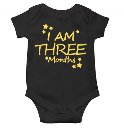 I Am Three Months Rompers for Baby Girl- FunkyTeesClub
