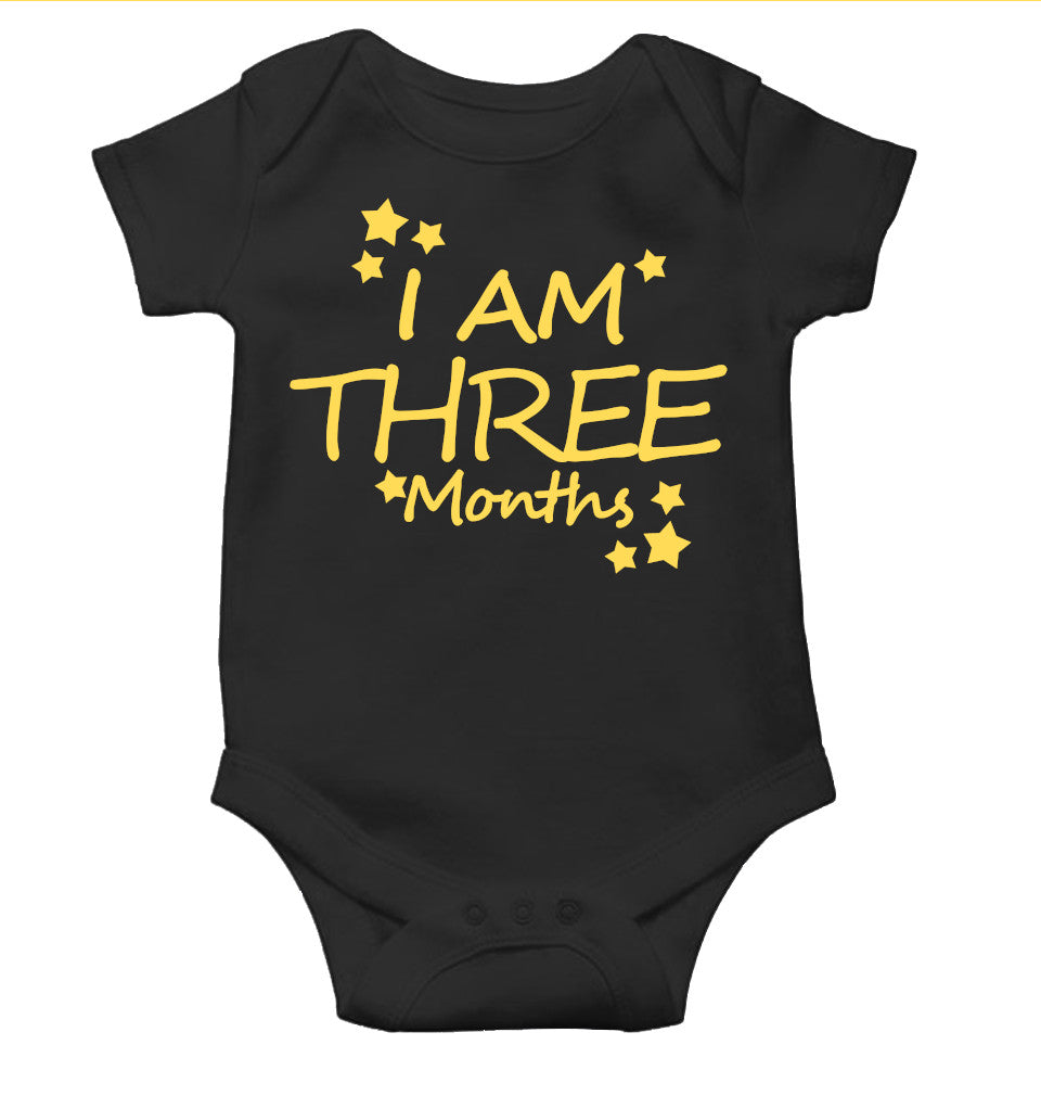 I Am Three Months Rompers for Baby Boy- FunkyTeesClub