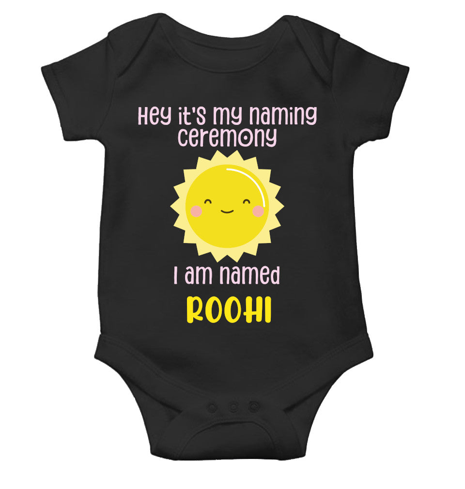 Custom Name Naming Ceremony New Born Rompers for Baby Girl- FunkyTeesClub