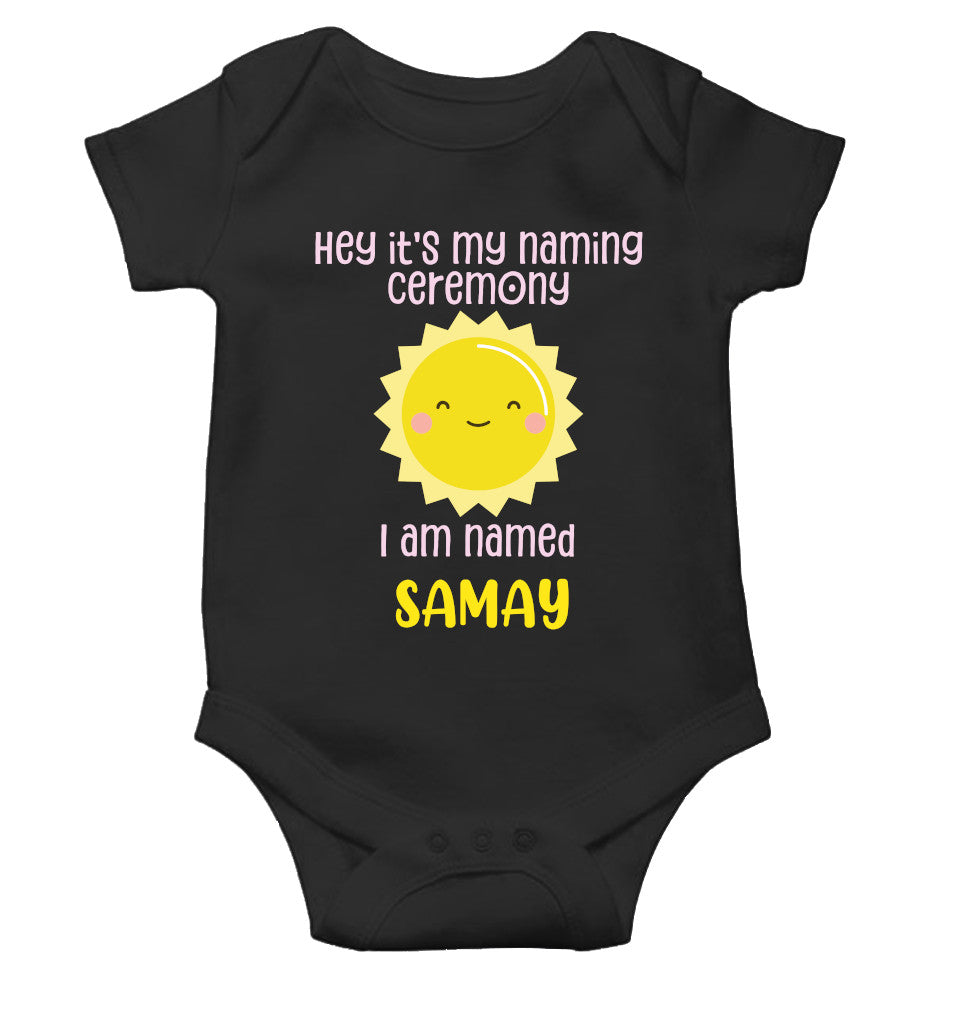 Custom Name Naming Ceremony New Born Rompers for Baby Boy- FunkyTeesClub