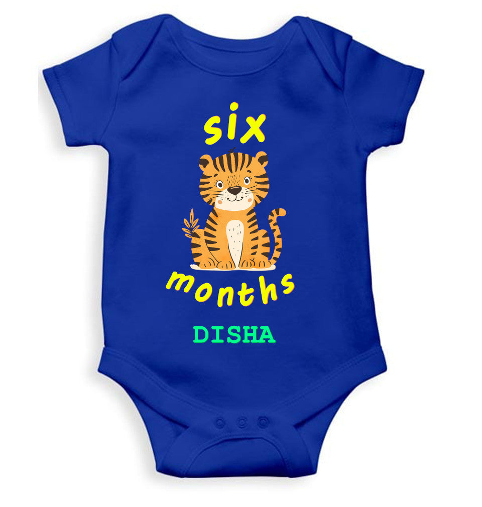 Custom Name Six Month Rompers for Baby Girl- FunkyTeesClub