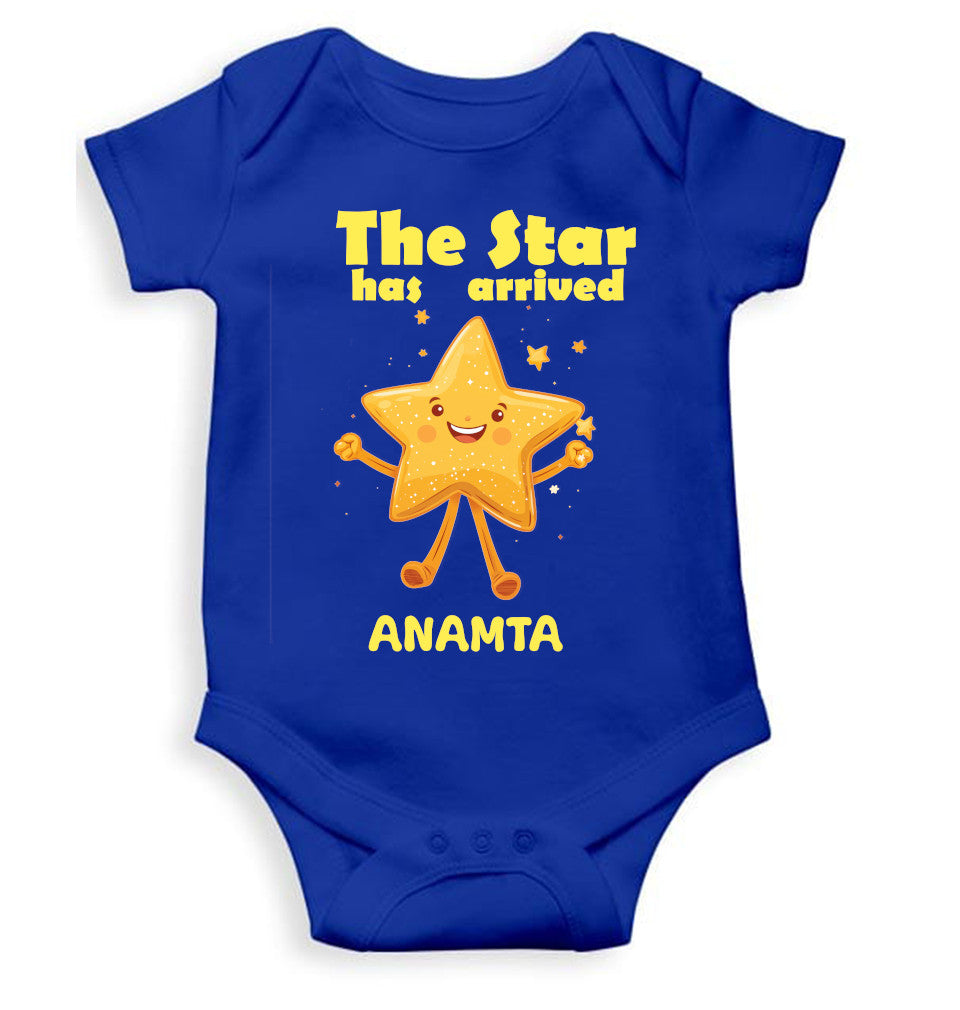 Custom Name The Star Has Arrived New Born Rompers for Baby Girl- FunkyTeesClub