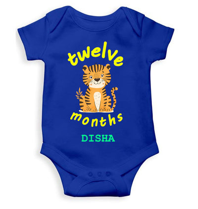 Custom Name Twelve Month Rompers for Baby Girl- FunkyTeesClub