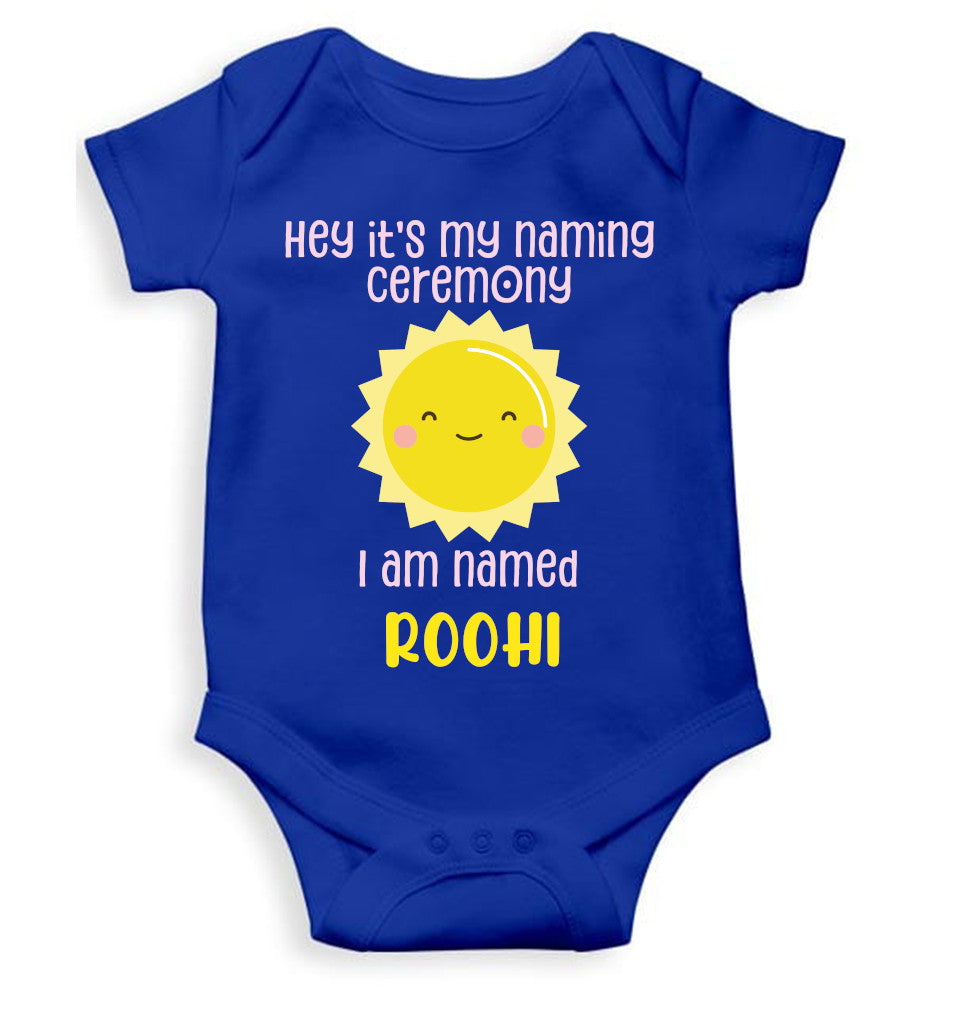 Custom Name Naming Ceremony New Born Rompers for Baby Girl- FunkyTeesClub