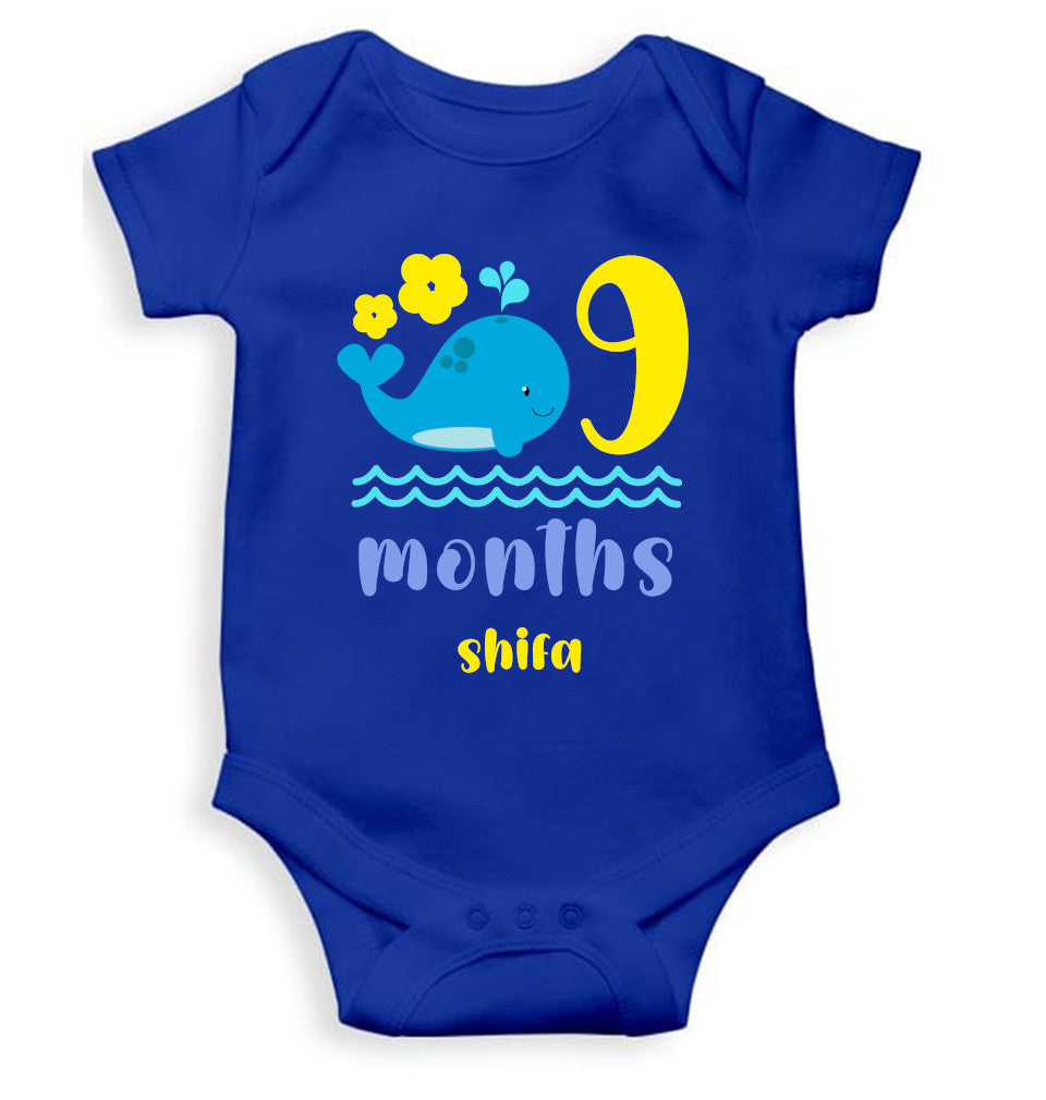 Custom Name Ninth Month Rompers for Baby Girl- FunkyTeesClub
