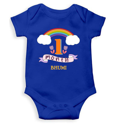 Custom Name First Month Rompers for Baby Girl- FunkyTeesClub
