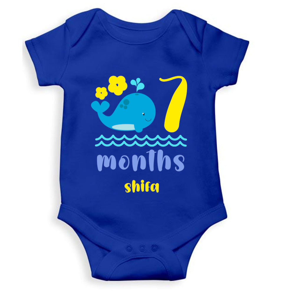 Custom Name Seventh Month Rompers for Baby Girl- FunkyTeesClub