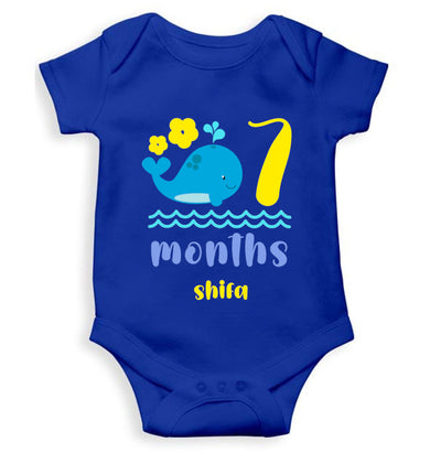 Custom Name Seventh Month Rompers for Baby Girl- FunkyTeesClub