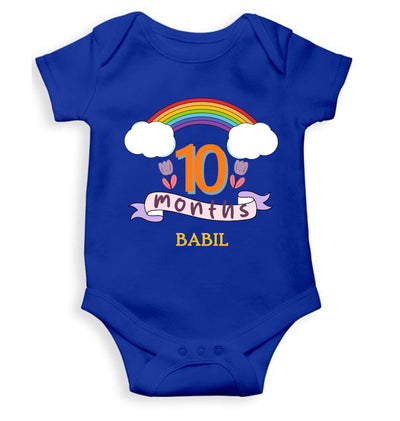 Custom Name Tenth Month Rompers for Baby Boy- FunkyTeesClub