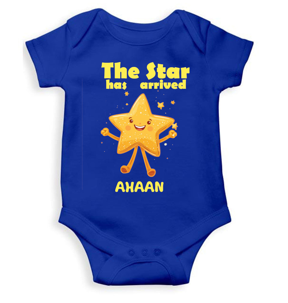 Custom Name The Star Has Arrived New Born Rompers for Baby Boy- FunkyTeesClub