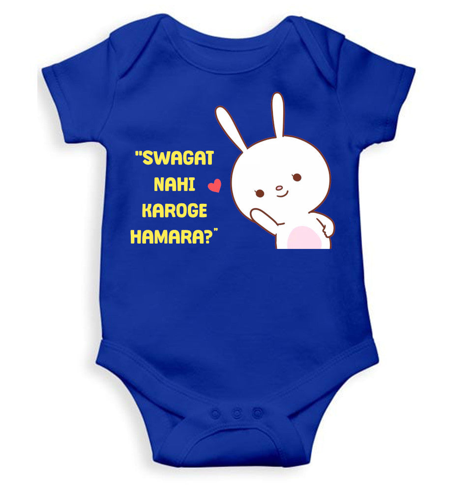 Swagat Nahi Karoge Hamara New Born Rompers for Baby Girl- FunkyTeesClub