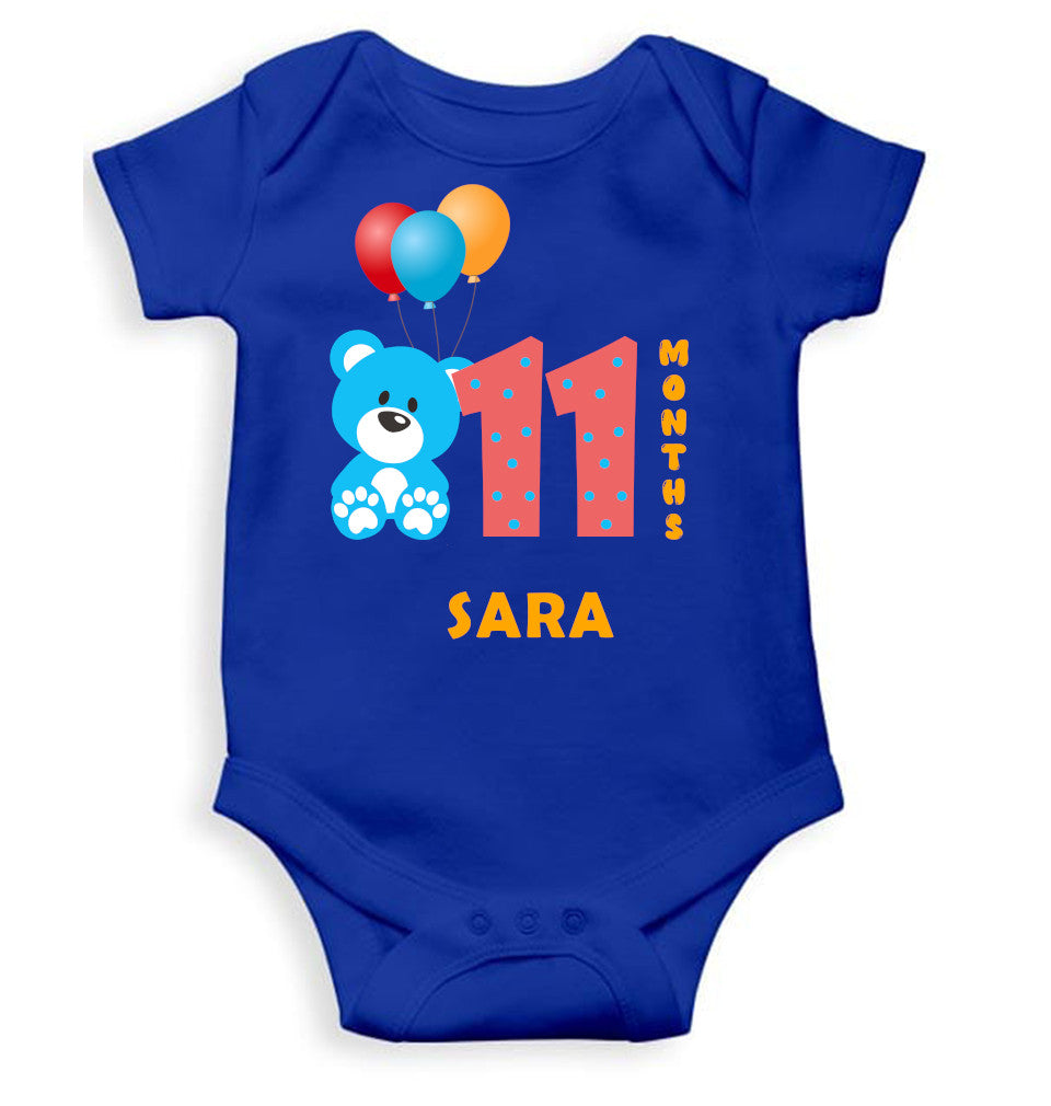Custom Name Eleventh Rompers for Baby Girl- FunkyTeesClub