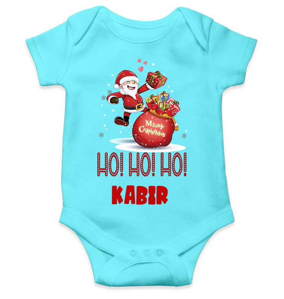Customized Name Ho! Ho! Ho! Christmas Rompers for Baby Boy- FunkyTeesClub