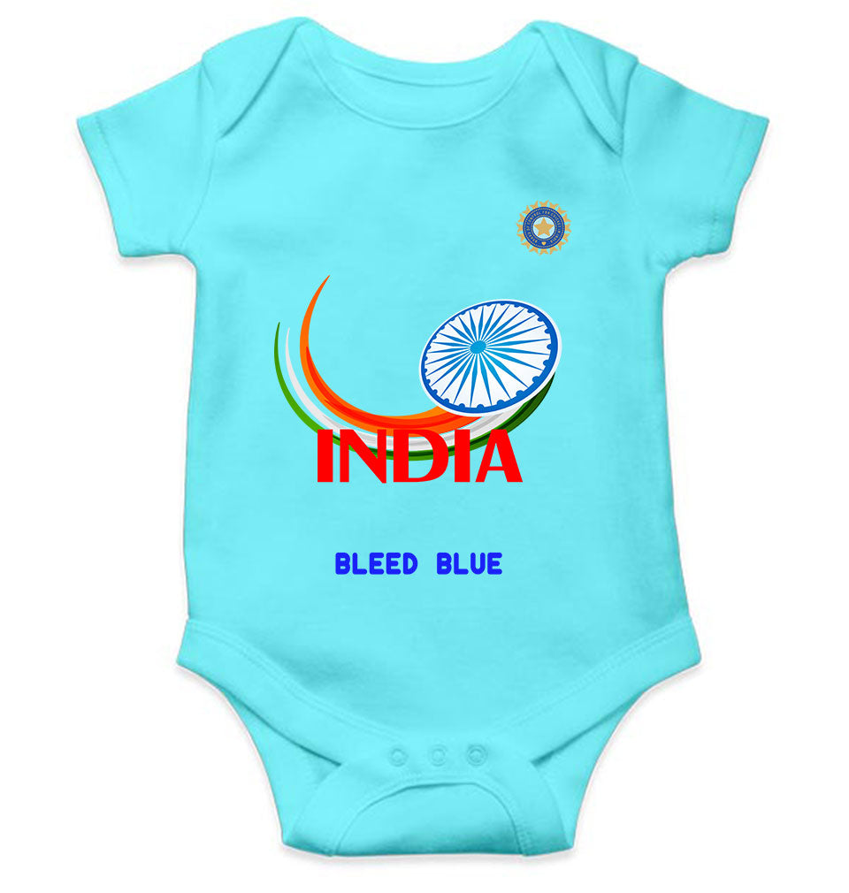 Bleed Blue Cricket Rompers for Baby Girl- FunkyTeesClub