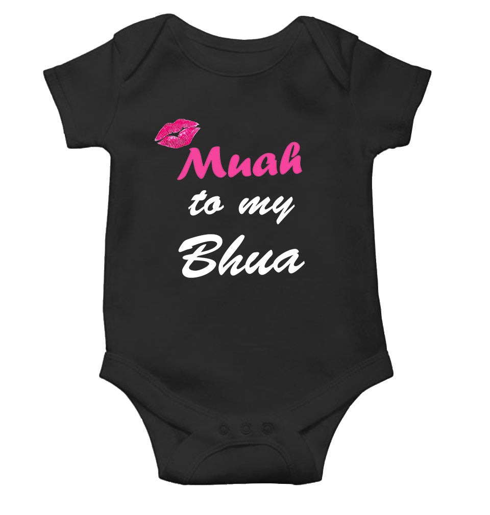 Muahh To My Bua Black Rompers for Baby Girl - FunkyTeesClub