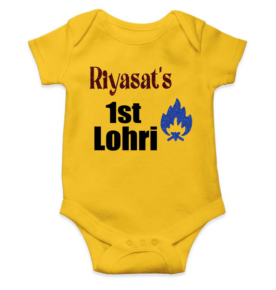 Custom Baby Name First Lohri Rompers for Baby Girl- FunkyTeesClub