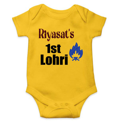 Custom Baby Name First Lohri Rompers for Baby Girl- FunkyTeesClub